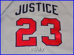 Dave Justice Game Worn Signed 1991 World Series Jersey Atlanta Braves Yankees