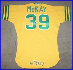 Dave McKay 1980 Oakland A's Athletics Game Used Worn Gold McAuliffe Jersey
