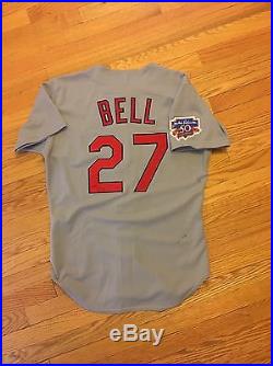David Bell 1997 Cardinals Game Used Worn Jersey. Rare Jackie Robinson Patch