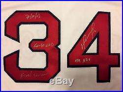 David Ortiz MLB Holo Game Used Autographed Inscribed Jersey HR 2016 Home Red Sox