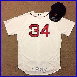 David Ortiz MLB Holo Game Used Autographed Jersey & Hat Cap HR 2016 Home Red Sox