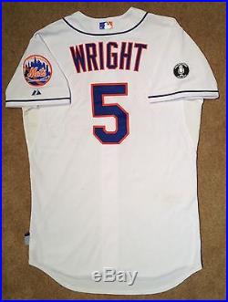 David Wright MLB Holo Game Used Jersey HR 2014 Home New York Mets