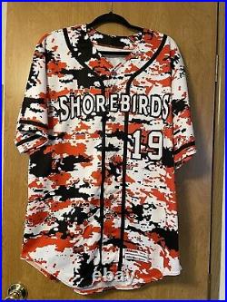 Delmarva Shorebirds Baltimore Orioles Drew Rom Game Used Autographed Jersey