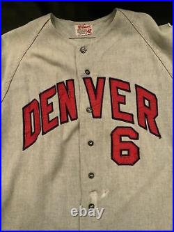 Denver Bears 1969 Game Used Jersey #6 100 year Anniversary Patch Flannel