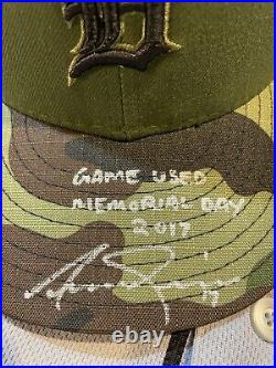 Detroit Tigers Andrew Romine Game Used Jersey & Hat Autograph Memorial Day