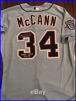 Detroit Tigers James McCann Game Used & Auto'd Jersey, MLB Hologram, 50th patch