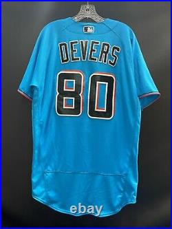 Devers #80 Miami Marlins Game Used Stitched Authentic Jersey Spring Training