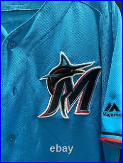Devers #80 Miami Marlins Game Used Stitched Authentic Jersey Spring Training