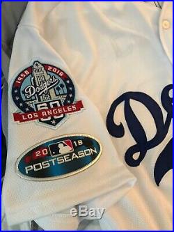 Dodgers Game Used 2018 Postseason Jersey #46 With 60th Anniversary Patch! Size 44