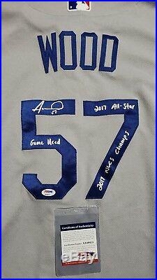 Dodgers Reds Alex Wood Signed AUTO GAME USED Worn POSTSEASON Jersey PSA MLB