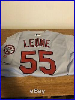 Dominic Leone #55 Gray Game Used St. Louis Cardinals Jersey vs. Cubs 9/28/2018