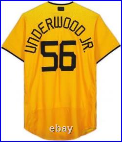 Duane Underwood Jr. Pittsburgh Pirates Player-Issued #56 Yellow Item#13267204