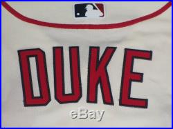 Duke SZ 46 #29 2016 St. Louis Cardinals game used jersey Ivory Saturday MLB