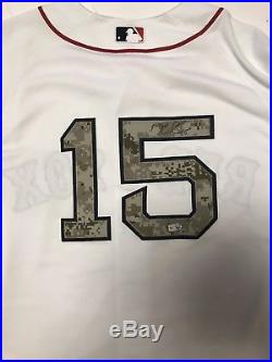 Dustin Pedroia Boston Red Sox Game Used Jersey HR Game Signed MLB Auth