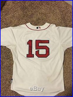 Dustin Pedroia MLB COA Game Used Jersey 2014 Home Boston Red Sox
