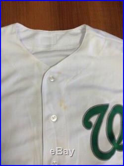 Dusty Baker Game Used Worn Washington Nationals St Patrick's Day Jersey Dodgers