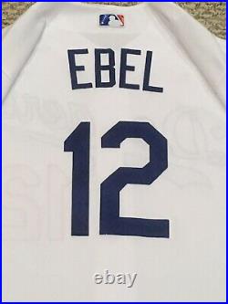 EBEL size 44 #12 2020 Los Angeles Dodgers home jersey used ALL STAR PATCH MLB