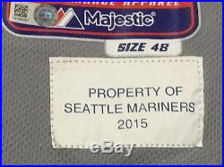EDGAR MARTINEZ #11 2015 Seattle Mariners game jersey issued road gray MLB HOLO