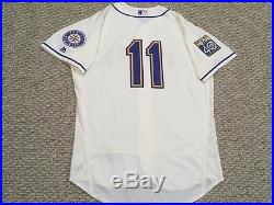 EDGAR MARTINEZ 2017 Seattle Mariners Home Cream game used jersey 40TH MLB HOLO