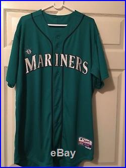 EDGAR MARTINEZ sz 48 2015 Seattle Mariners team issued green jersey MLB Hologram