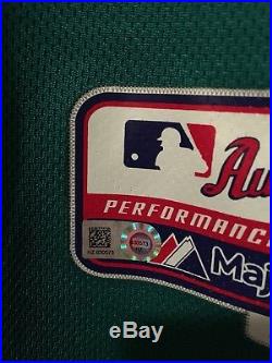 EDGAR MARTINEZ sz 48 2015 Seattle Mariners team issued green jersey MLB Hologram