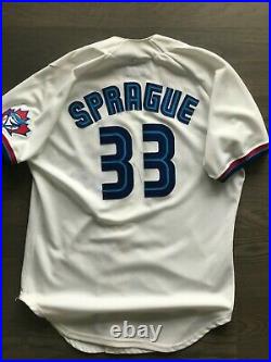 Ed Sprague Game Used Worn 1998 Toronto Blue Jays set 1 Home Jersey Signed
