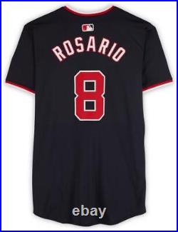 Eddie Rosario Washington Nationals Player-Issued #8 Navy Jersey 2024 MLB Season