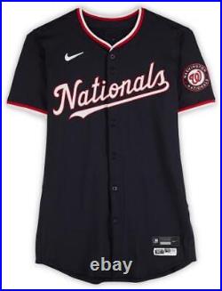 Eddie Rosario Washington Nationals Player-Issued #8 Navy Jersey 2024 MLB Season