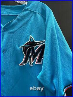 Edwards #28 Miami Marlins Game Used Stitched Authentic Jersey Spring Training