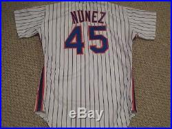 Edwin Nunez #45 size 48 1988 New York Mets Game used jersey Home White LOA