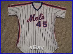 Edwin Nunez #45 size 48 1988 New York Mets Game used jersey Home White LOA