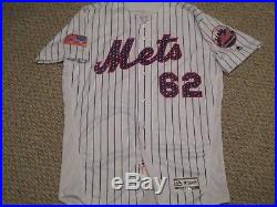 Erik Goeddel sz 46 #62 2017 New York Mets home July 4th GAME USED jersey MLB HOL