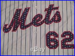 Erik Goeddel sz 46 #62 2017 New York Mets home July 4th GAME USED jersey MLB HOL