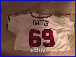 Evan Gattis Signed Game Used Braves Jersey MLB Authenticated