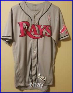 Evan Longoria 2017 Tampa Bay Devil Rays Game Used Jersey (Mother's Day)