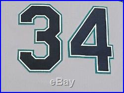 FELIX HERNANDEZ #34 2017 Seattle Mariners game used jersey road gray 40TH MLB