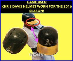 FINAL SALE KHRIS DAVIS Game Used Batting Helmet Worn MLB athletics oakland as