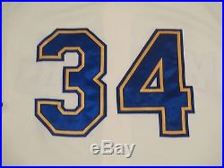 Felix Hernandez 2015 Seattle Mariners game used worn jersey alt cream sz 50 #34