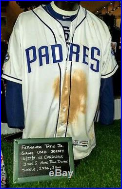 Fernando Tatis Jr. San Diego Padres Game Used Worn Home Rookie Homerun Jersey