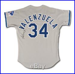 Fernando Valenzuela Signed 1983 Los Angeles Dodgers Game Used Jersey MEARS A10