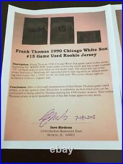 Frank Thomas game used White Sox rookie collection. Athlete authenticated plus