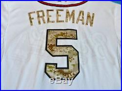 Freddie Freeman 2015 Atlanta Braves game used jersey Memorial Day style Camo
