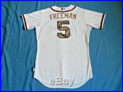 Freddie Freeman 2015 Atlanta Braves game used jersey Memorial Day style Camo