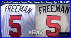 Freddie Freeman Atlanta Braves Game Used Jersey 3 HRs Photo Matched MLB Auth