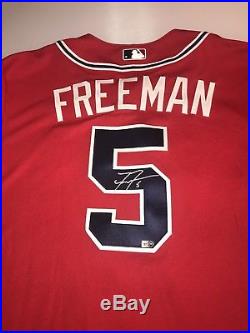 Freddie Freeman Atlanta Braves Game Used Jersey Signed 3-4 3 RBI MLB Auth