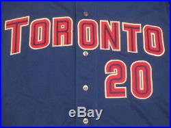Fullmer #20 sz 50 2000 Toronto Blue Jays Game used jersey Alternate Blue COA