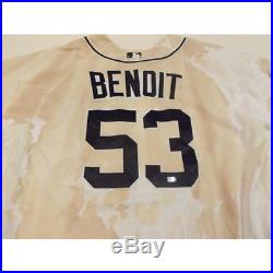 GAME USED Champagne Stain Playoff JERSEY Detroit Tigers Baseball MLB Authentic