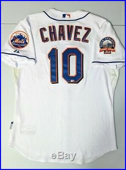 GAME USED WORN Majestic ENDY CHAVEZ NEW YORK METS Jersey 06 NLCS 2008 Patch Shea
