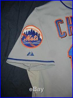 GAME USED WORN Majestic ENDY CHAVEZ NEW YORK METS Jersey 06 NLCS Delgado Piazza