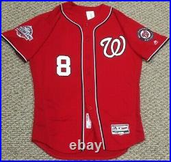 GOODWIN size 46 #8 2018 Washington Nationals game jersey issued ALT RED MLB HOLO